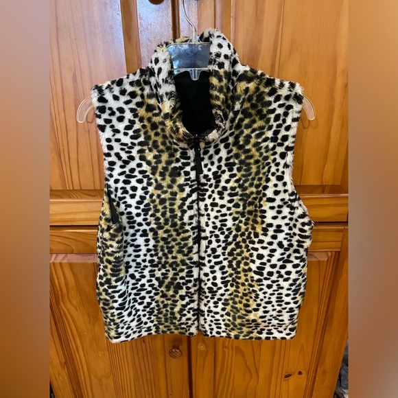 Vintage & Like new! Versible leopard vest./Small - Picture 1 of 3